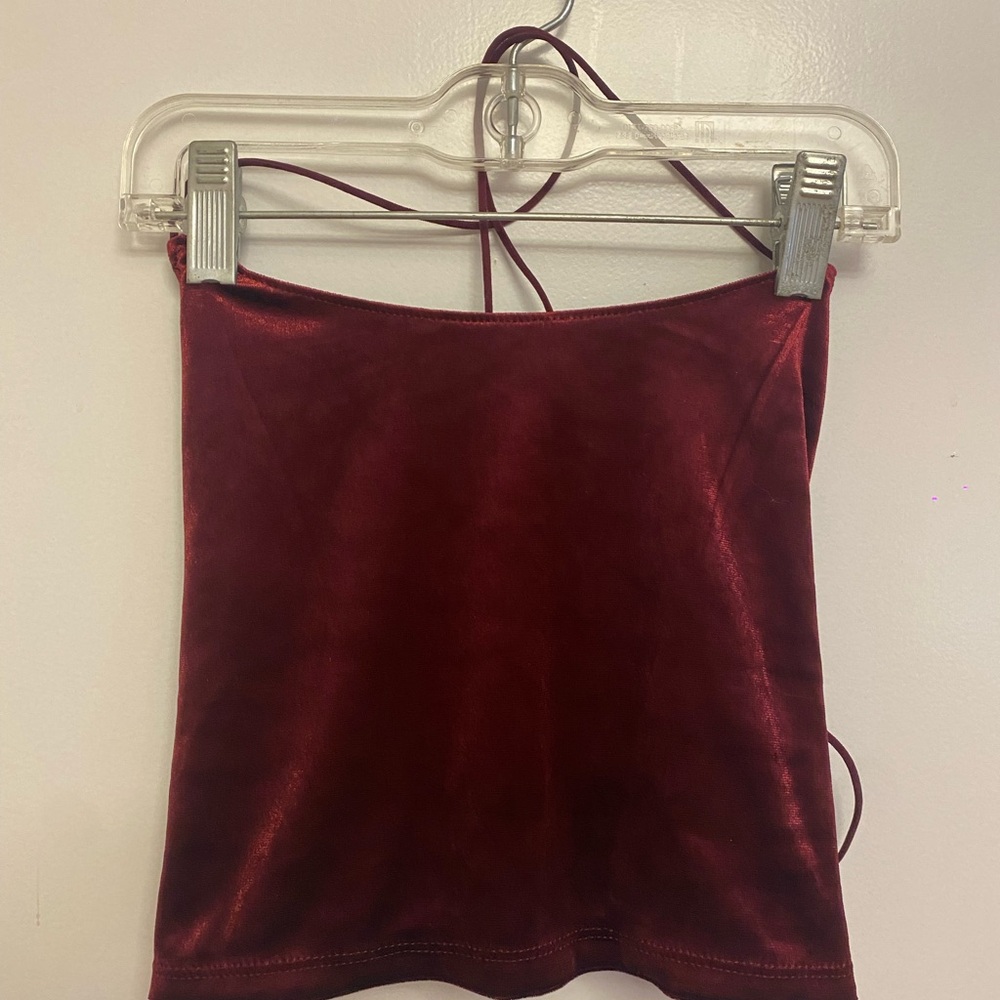 Elegant Burgundy Velvet Women's Top